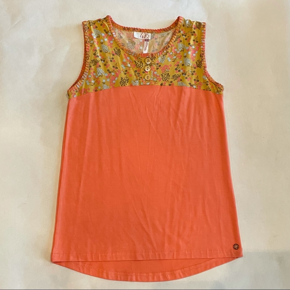 Matilda Jane 435 mustard and coral sleeveless top